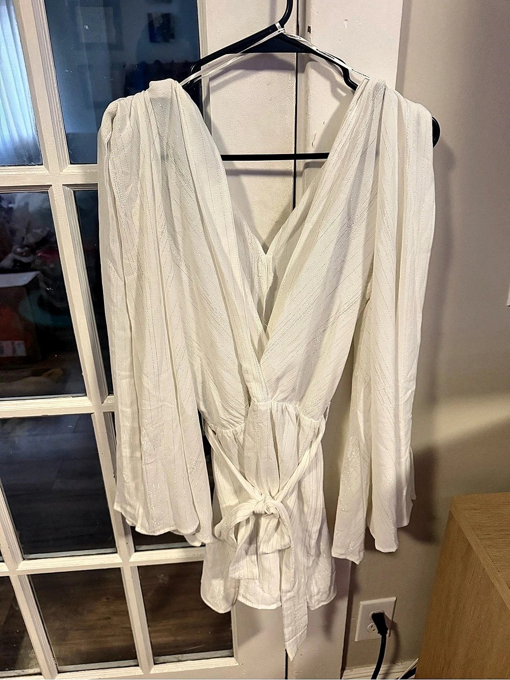 White Long Sleeve Mini Dress Like New